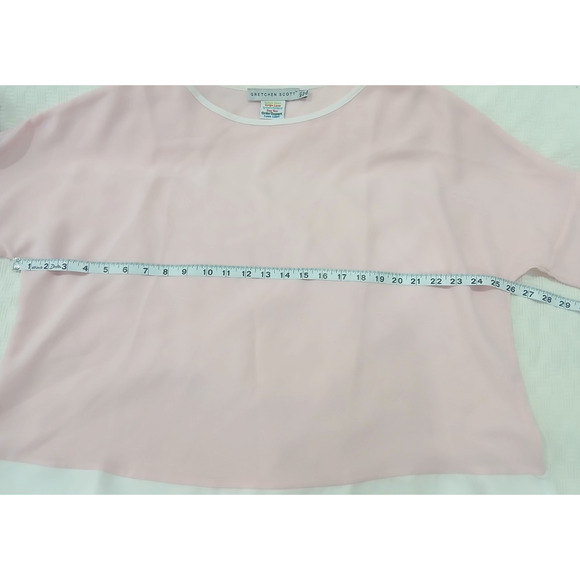 Gretchen Scott Design Pink And White Tunic Top Size M/L - Picture 3 of 6
